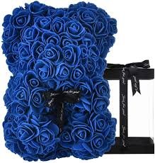 Blue Rose Bear 25 cm