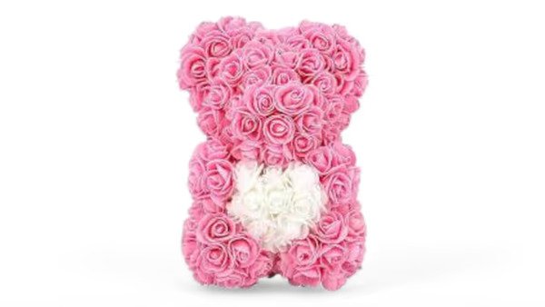Rose Bear Ροζ - Άσπρο 25Cm